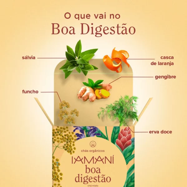 CHÁ ORGÂNICO BOA DIGESTÃO IAMANÍ - 15 SACHÊS - Image 2